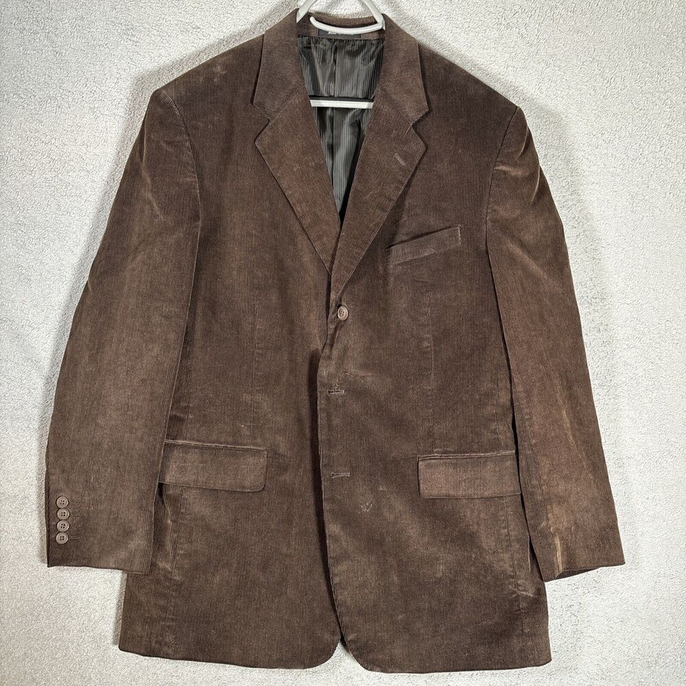 Milano Men’s Brown Corduroy Blazer 3 Button Inside Pen Pocket Size 44‎ Chest